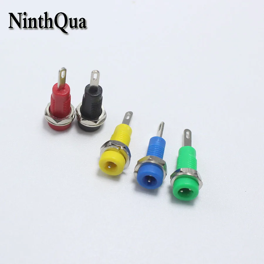 1pcs 2mm Banana Socket 6A Nickel-plated Brass Panel Jack Adaptor Connector OD2mm Hole M6 Thread | Обустройство дома