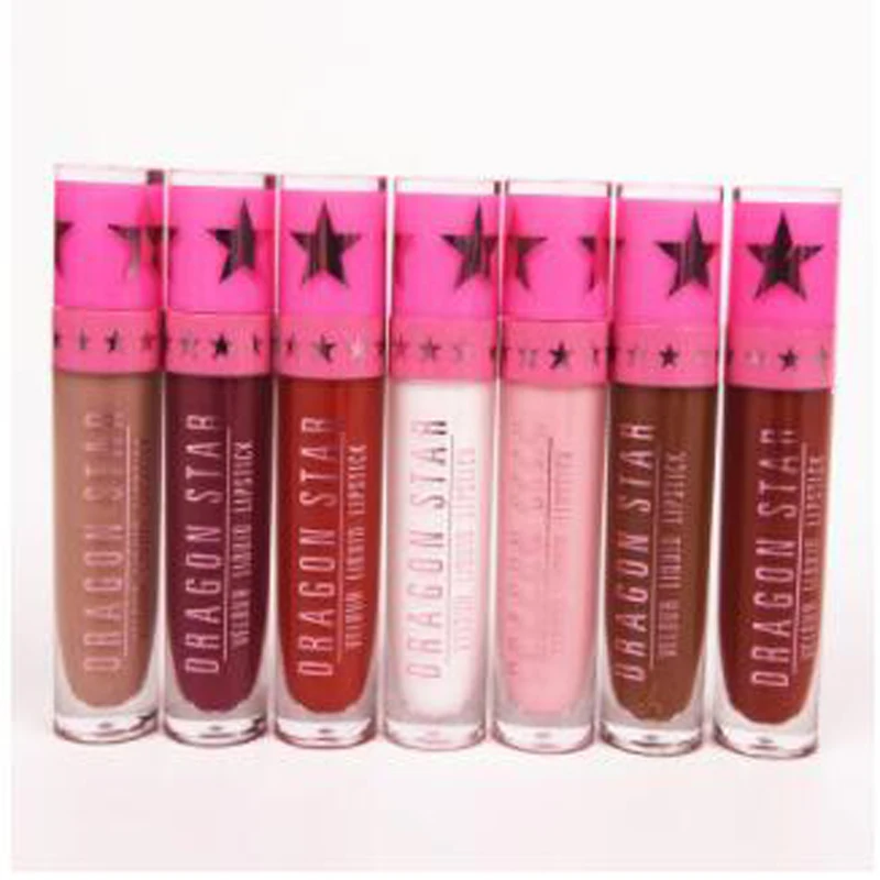 

DRAGON STAR Beauty Sexy Colors Lip Batom Liquid Matte Lipstick Long Lasting Waterproof Lipgloss Make Up Lip Gloss 15 Color