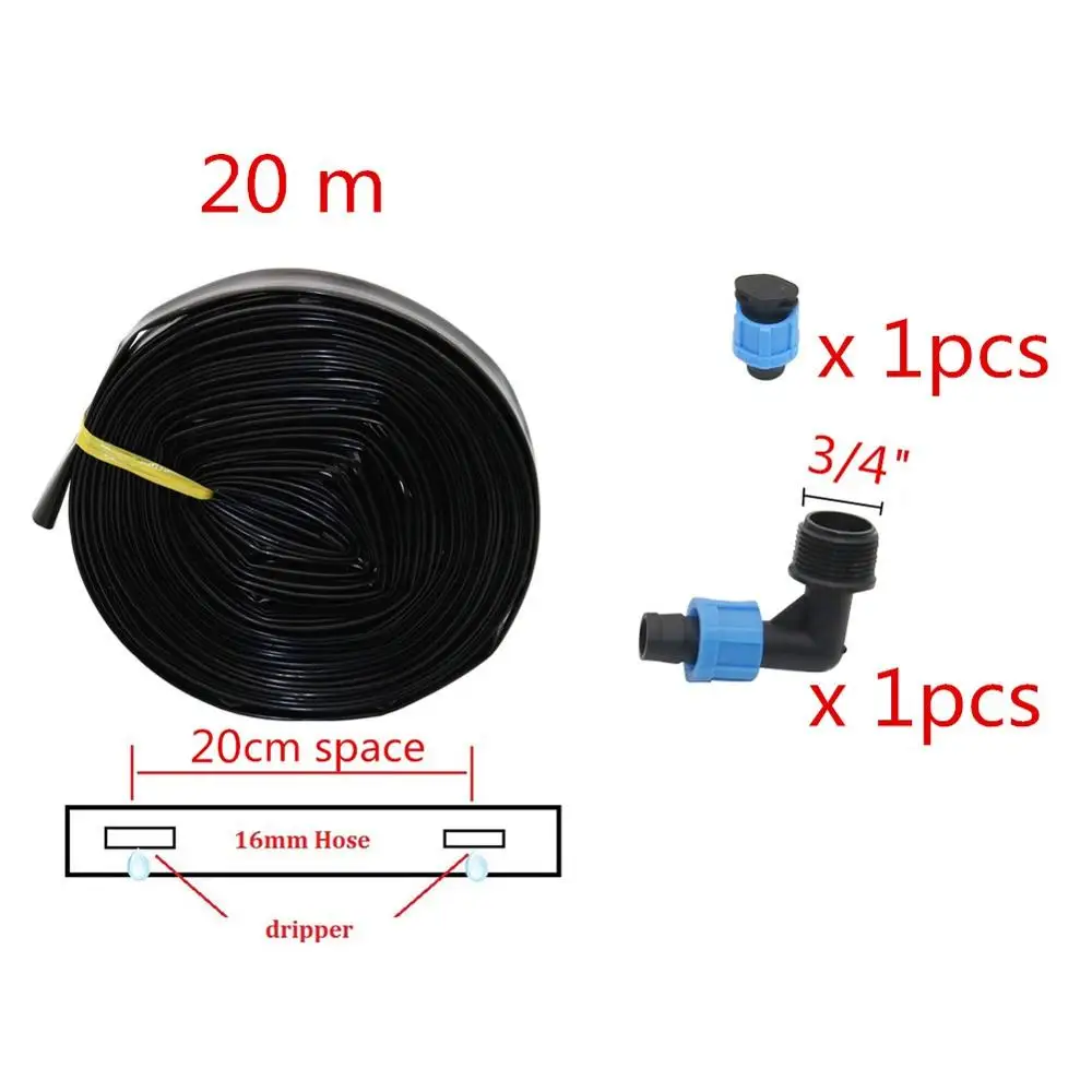 КАПЕЛЬНАЯ лента для оросительной системы 16 мм Капельное орошение лента Набор поливочных систем сельскохозяйственные инструменты капельница расстояние 20 см - Цвет: black