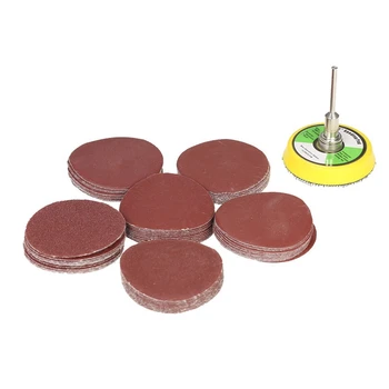 

60 Pcs Sanding Paper Grinding Wheel With 50Mm Polishing Pad Adapter, Grits Grinding Pad Grit Paper, Size 100, 240, 600, 800, 1