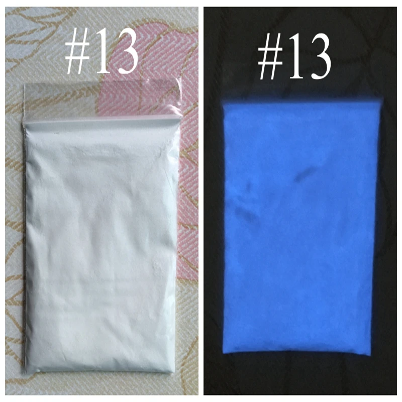 Синий люминисцентный фосфорный порошок для украшения DIY 50 г/пакет, лак для ногтей материал для украшения, светящаяся автомобильная краска