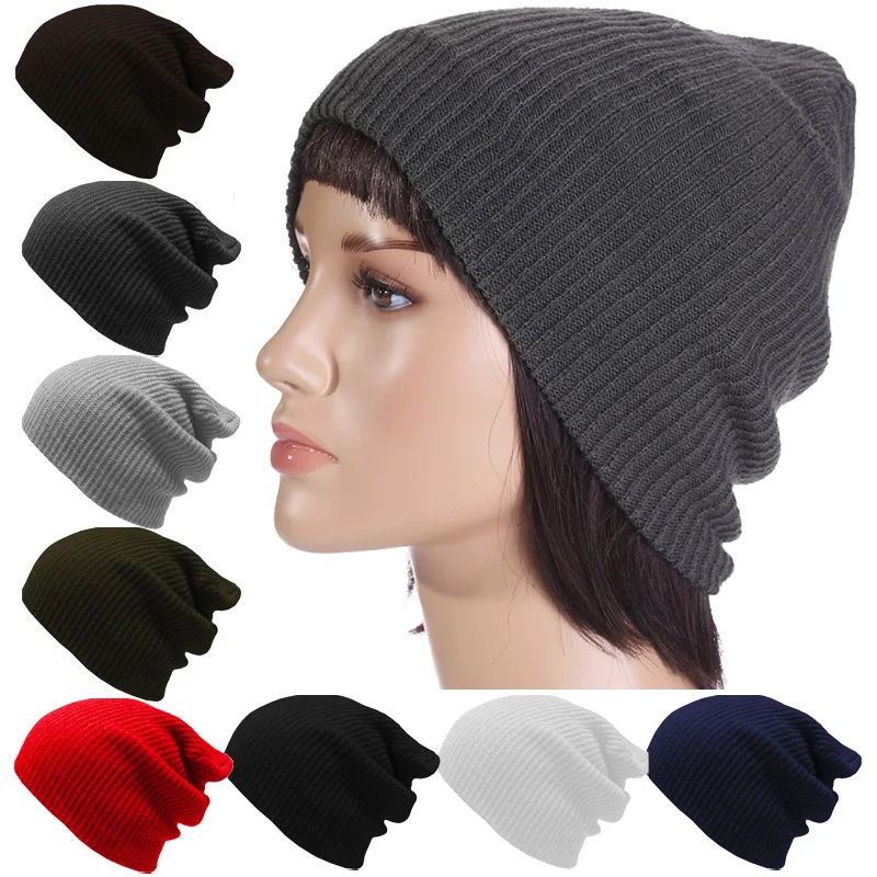 

8 Colors Winter Hats for Women Men Women Casual Hip-pop Knitted Beanies Bonnet Hats for Girls Sports Caps Gorros Black Hats