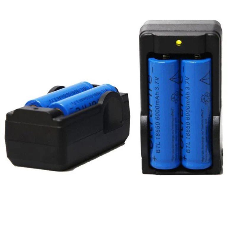 

CARPRIE 4PC 6000mAh BRC 3.7v 18650 Rechargeable Li-ion Battery+2XSmart Charger For LED Flashlight Torch or electronic gadgets