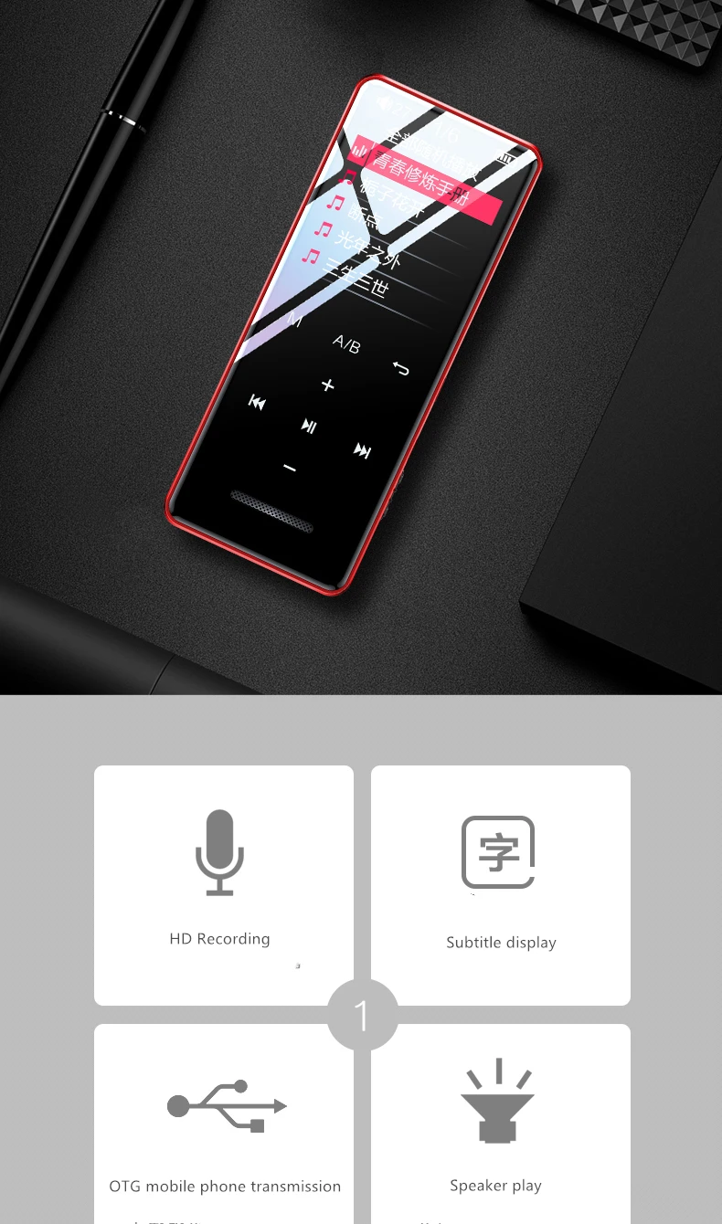 X5 bluetooth mp3 mp4 player de música