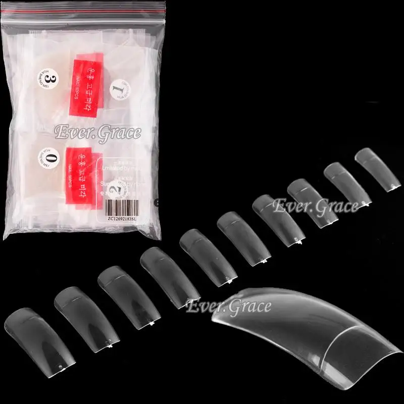 

500pcs Natural French Style Nail Art Clear Tips Acrylic False UV Gel Artificial