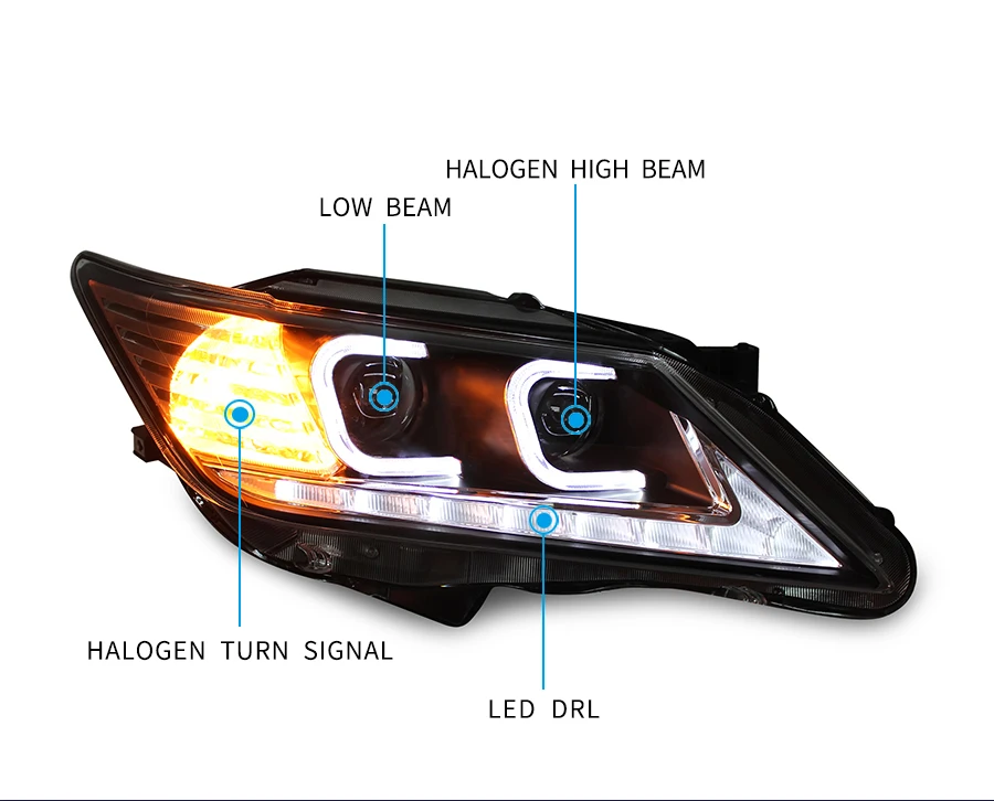 Головной светильник в сборе для Toyota Camry 2012 2013 Светодиодный дневной ходовой светильник, сигнал поворота, ксеноновый светильник ближнего света
