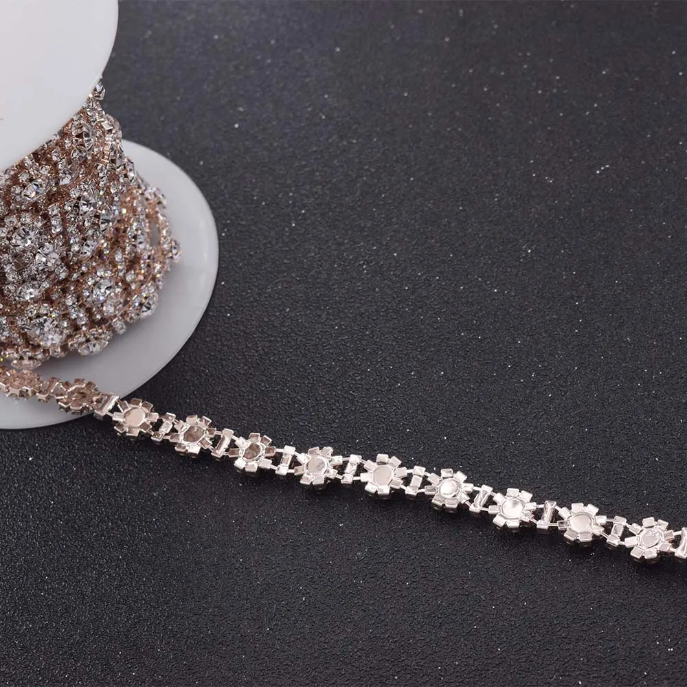 Rose gold rhinestons clothing trims  (7)