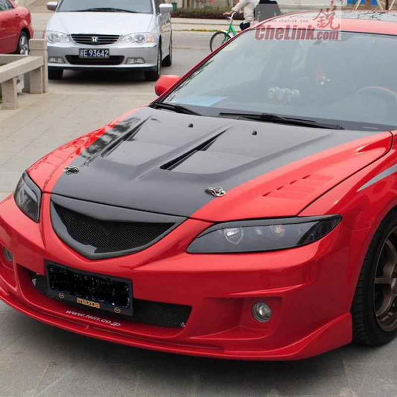 

For Mazda 6 Sedan Carbon Fiber Front Headlight Cover Eyelid Eyebrow 2003-2008