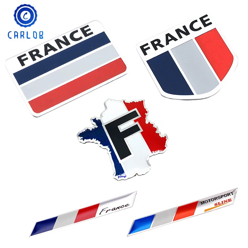 

CARLOB 3D Metal France French Flag Map Badge Emblem Logo Car And Motorcycle Universal Sticker Decal