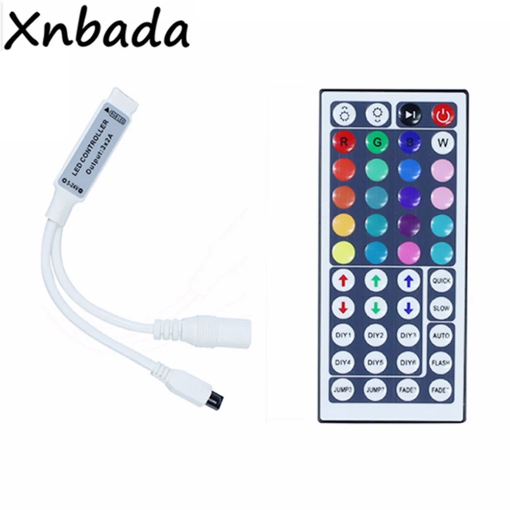 Télécommande IR 44 Touches Pour Bandes LED RGB - Contrôleur Double Sortie 12V - Pour Bandes 5050, 3528