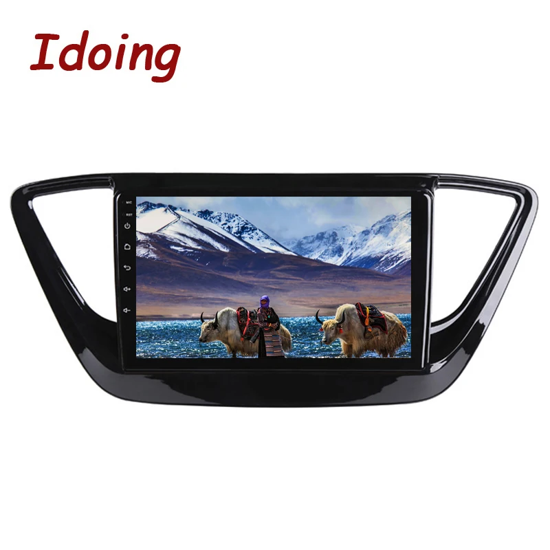 Cheap Idoing 9"1Din Car Android 8.0 Radio Vedio Multimedia Player 4G+64G Octa Core For Hyundai Verna 2016 GPS Navigation and Glonass 3