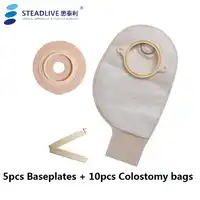Duurzaam Twee stuk Colostomyzak Systeem: drainage 10pcs Colostomyzak + 5pc Grondplaat ~ Stoma Zorg zakken met Carbon Filter ~ Gat maat 57mm