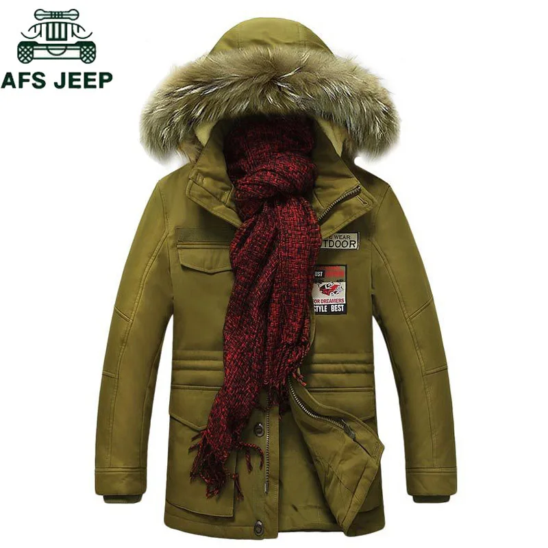 

AFS JEEP Brand Thick warm Parka Men Plus Size 5XL Winter Military Jacket Men chaqueta hombre invierno Cotton Multi-pocket parkas