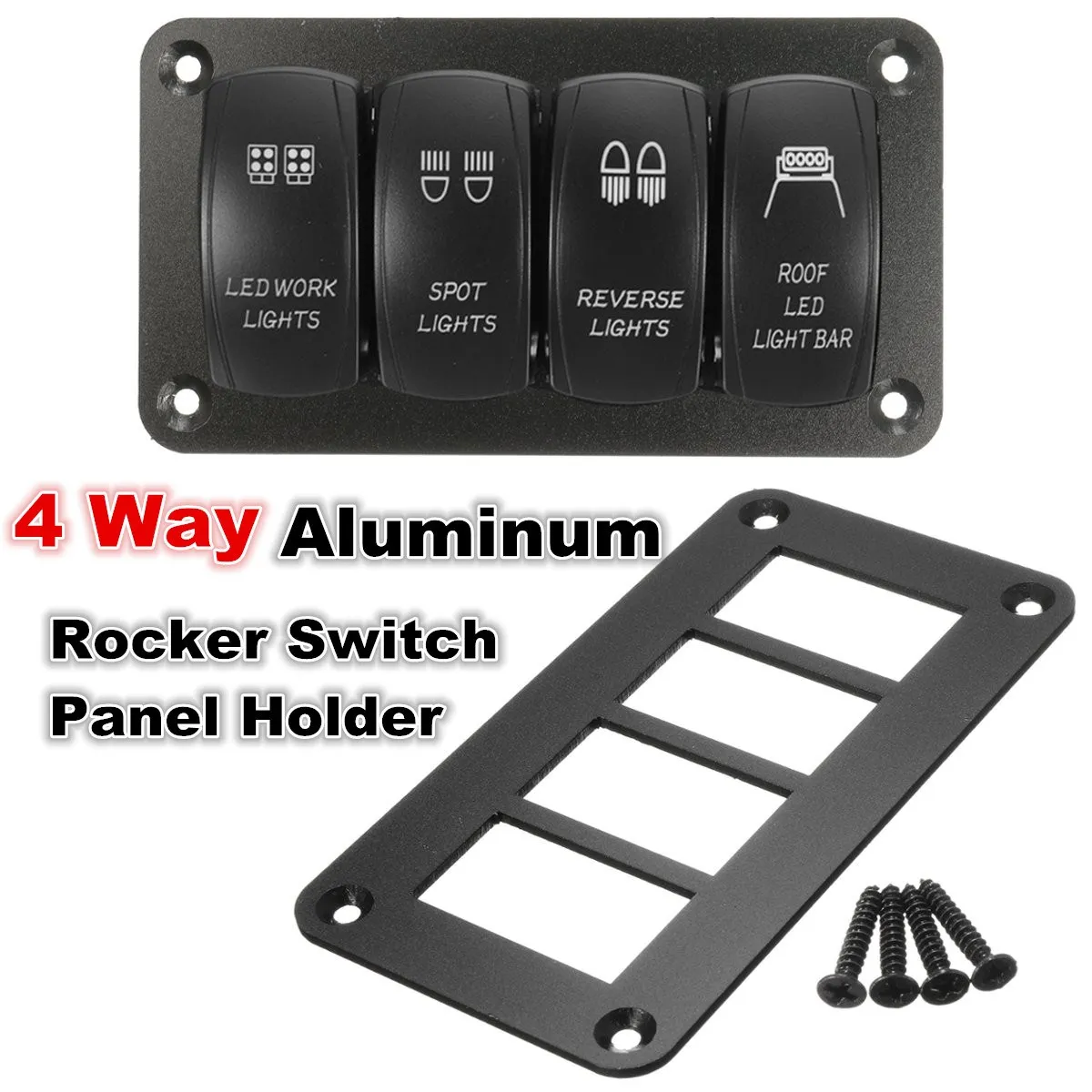 Vehicle Parts & Accessories Electrical Components Switch Panel 4500 4 gang steel switch holder