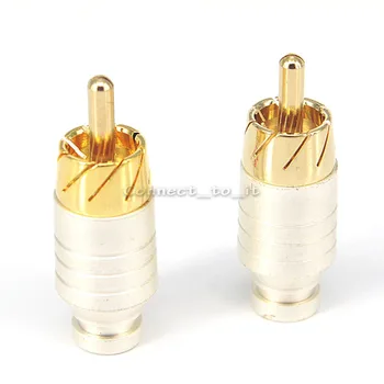 

(10 pcs\lot) RCA Male Plug Connector Adapter Straight AV Connector soldering for Cable