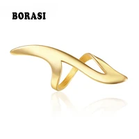 BORASI Fashion Street Style Elements Party Ring For Women Hyperbole Gold Color Ring Stainless Steel Finger Jewelry New Rings 1