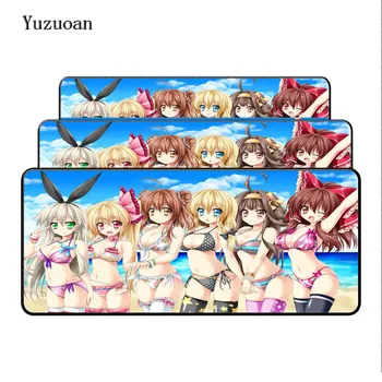 

Yuzuoan Japanese Tattoo Free Shipping Sexy Girl keyboard Desk mouse pad 900X 400X 4mm Large Lock Edges Soft/Rubber High quality