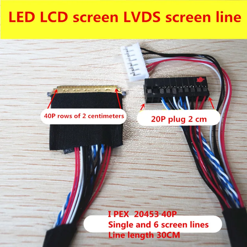 Тетрадь светодио дный ЖК-дисплей LVDS экрана 2045 IPEX 20455 40-контактный одного 6 300 мм длинные