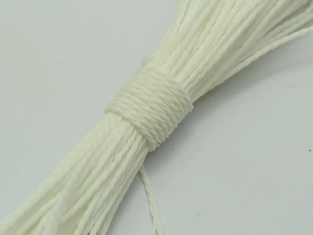 

50 Meters White Waxed Polyester Twisted Cord String Thread Line 1mm