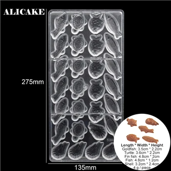 

5 Styles Fish Chocolate Polycarbonate Form Candy Dessert Mold for Baker Baking Pastry Tools Tray Bakeware Chocolate Party Mould