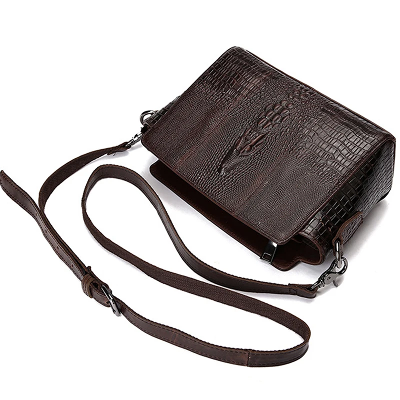 Сумка мессенджер из воловьей кожи с текстурой под крокодила|messenger shoulder bag|shoulder