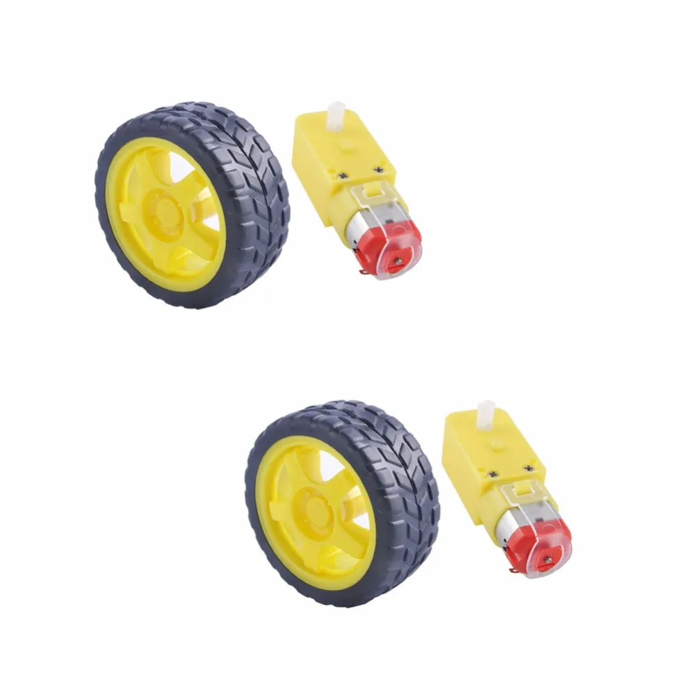 DC3-6V Uniaxial DC Geared Motor TT Magnetic Gearbox with Tire Whee By DIY FZ1178X2 (8)