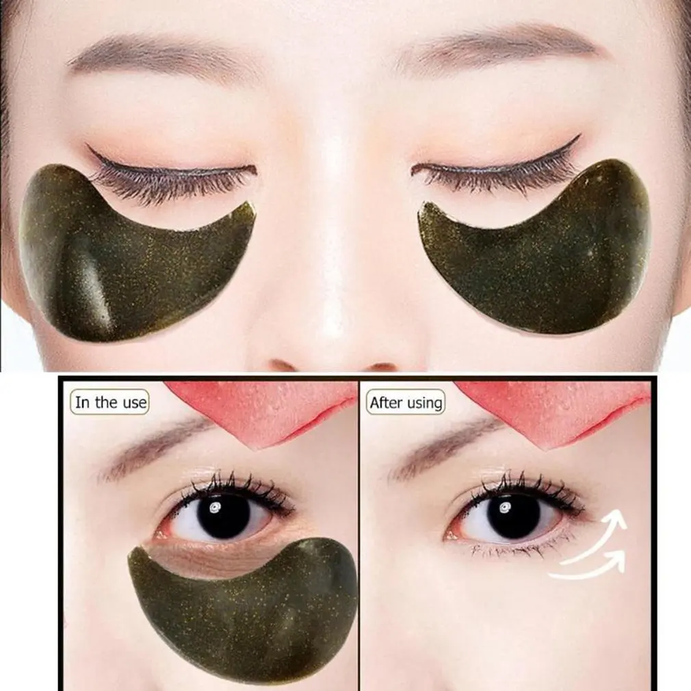 Black Pearl Lady Eye Mask Crystal Gel To Eye Bag Black Circles Lightening Fine Line Firming Skin Eye Mask