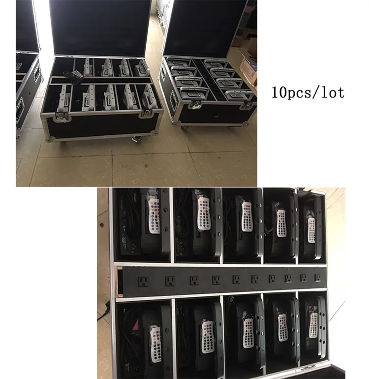 10pcs/lot 9x18w 6in1 led par light Rgbwa+uv battery power wireless dmx | Лампы и освещение