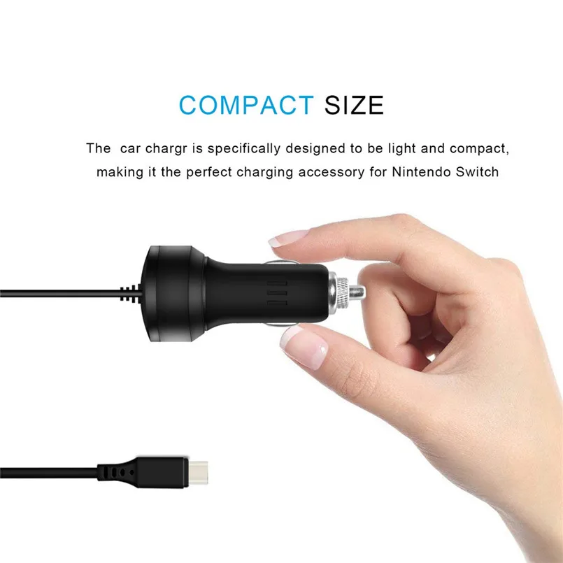 USB-C Connection Consol For Nintendo Switch Console Car Charger Adapter 8ft Fast Car Charging Cable For PSP Game Console 40MAY223