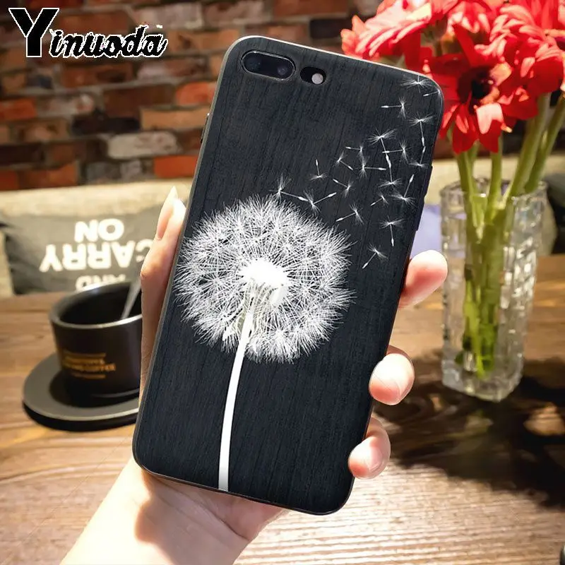 Популярный чехол Yinuoda с изображением одуванчика летающего цветка для Apple iPhone 8 7 6 6S