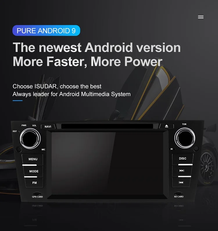 Cheap Isudar 1 Din Car Multimedia Player Android 9 For BMW/3 Series E90/E91/E92/E93 Octa Core RAM 4G Auto Radio GPS Camera USB DVR FM 5