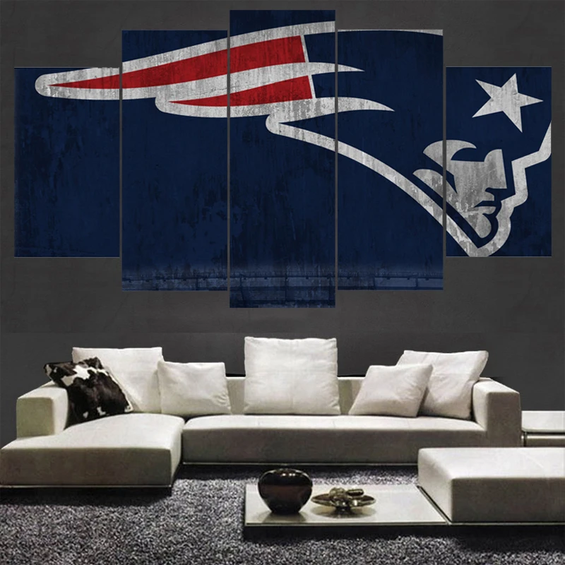 5 Panel New England Patriots Wall Art Picture Modern Home Decor Living ...