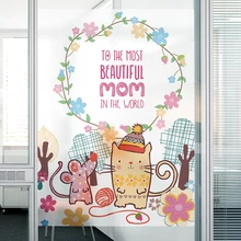 Оконные бумажные наклейки на окна, полупрозрачные непрозрачные, для ванной, электростатические, матовые, целлофановые, Мультяшные, милые, Туалетная пленка