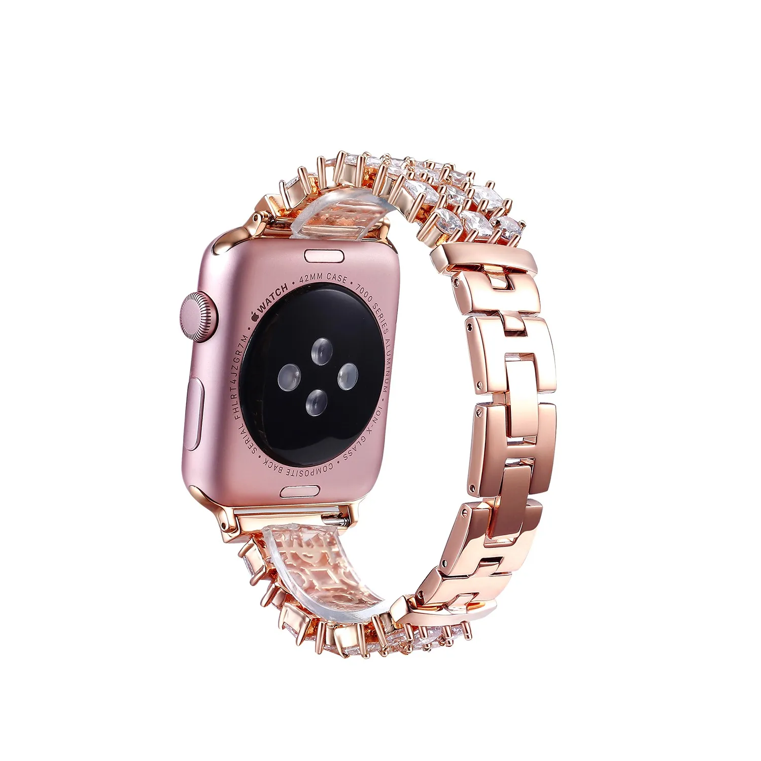 Блестящие стразы ремешок для Apple Watch серии 5 4 3 2 1 браслет из нержавеющей стали iWatch