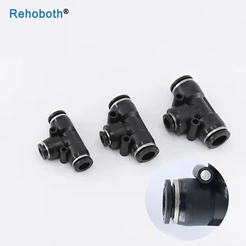 

3 Way T shaped Tee Pneumatic 10mm 8mm 12mm 6mm 4mm 16mm OD Hose Tube Push In Air Gas Fitting Quick Fittings Connector Adapters