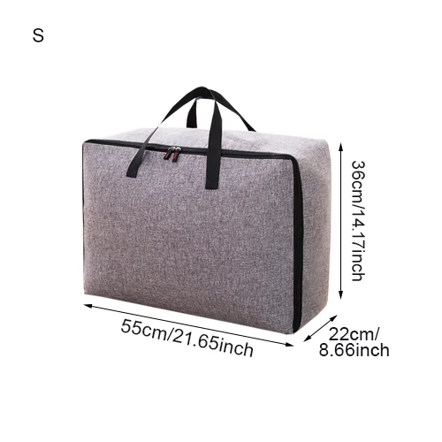 Складные сумки для хранения одежды большой емкости подушки одеяло постельные принадлежности Органайзер шкаф на молнии сумка аксессуары - Цвет: Dark Gray S