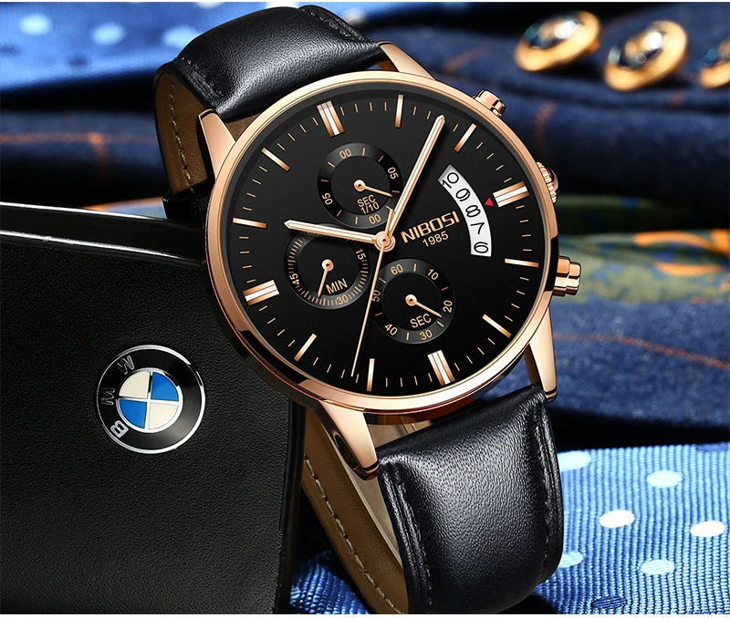 Relogio Masculino Esportivo NIBOSI Men's Watches Are Fashionable With Leather Strap And Mesh Stainless Steel Military Sport Saat (9)