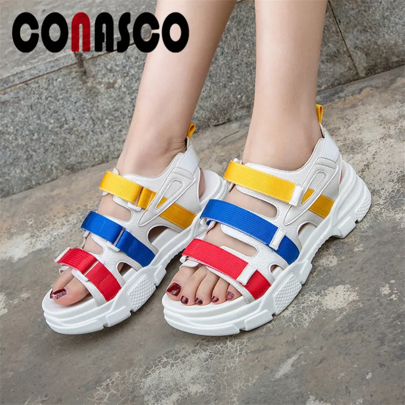 

CONASCO Women Casual Shoes New Arrival Comfortable Flats Shoes Mixed Colors Summer Sandals Leisure Shopping Basic Shoes Woman