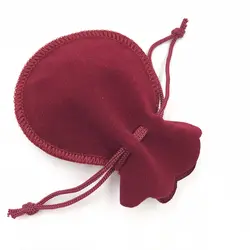 Wine Red Velvet Drawstring сумки ювелирные изделия мешочек с строка кольцо серьги упаковка сумки 7x9 см маленькие мешочки круглая форма