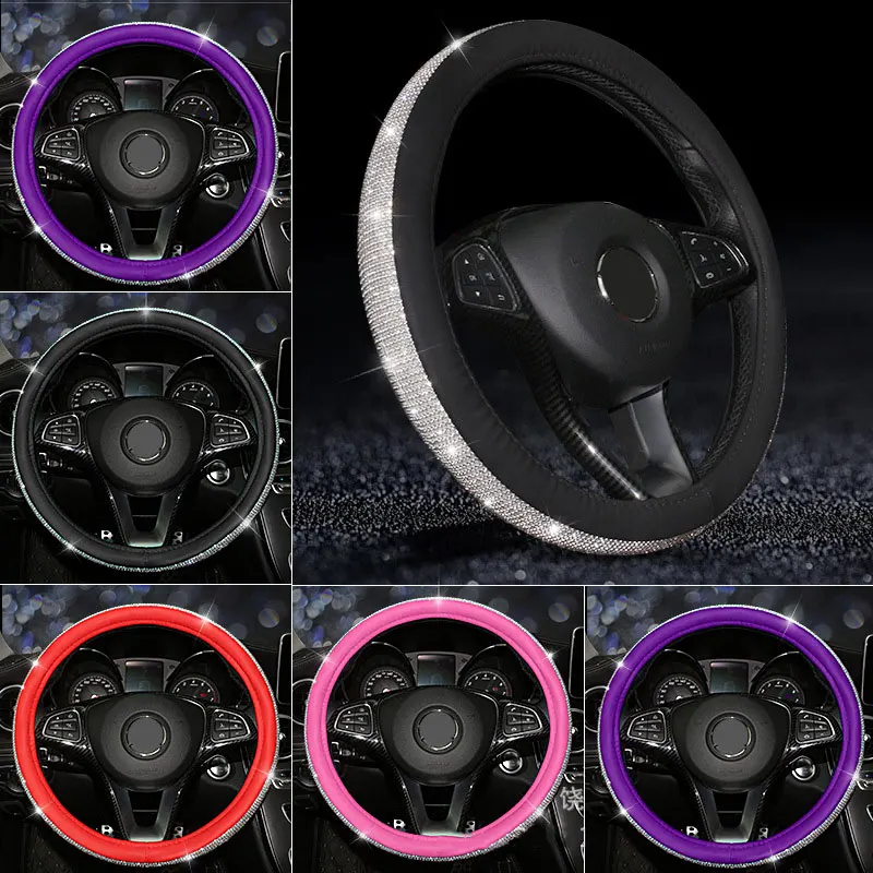 

with Beautiful Rhinestones PU Classic Wrap Fashion Car Accessories Braid Universal Decoration