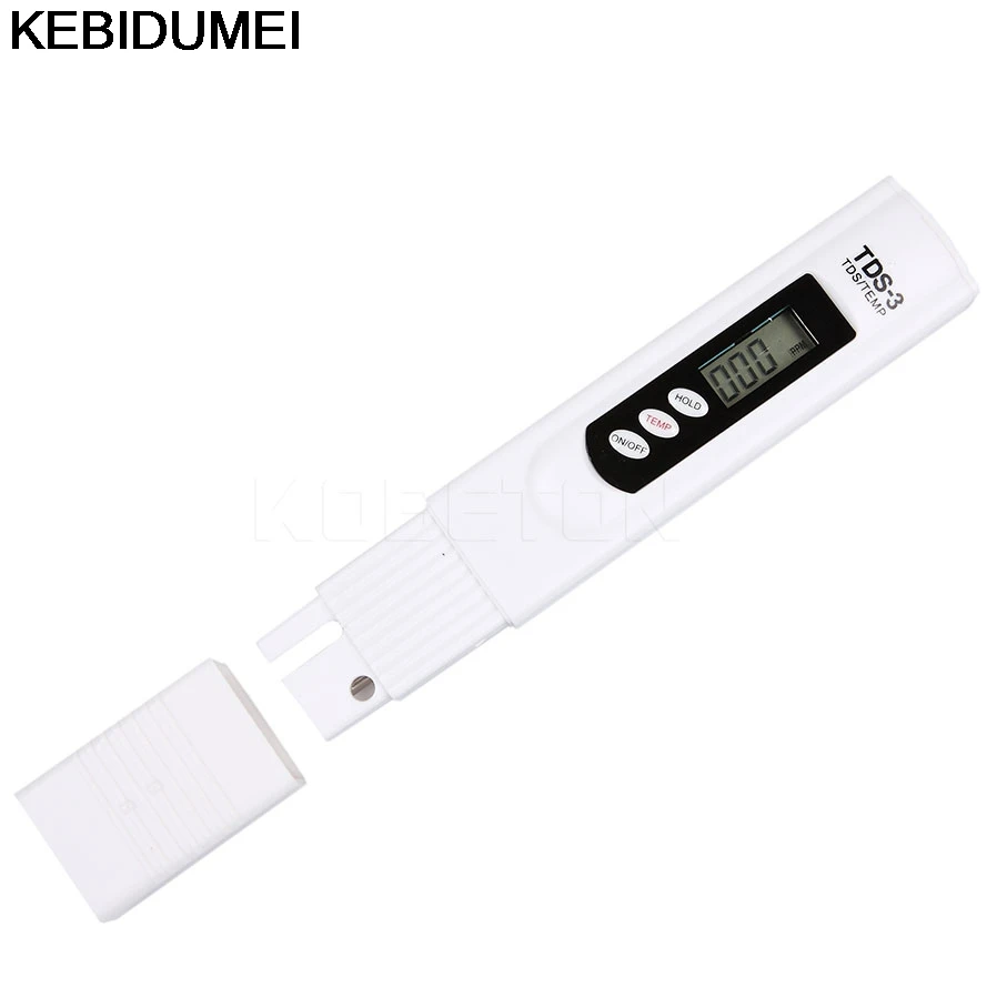 

1pc hot sale White Digital LCD Water Quality Purity Filter TDS Meter Tester 0-9999 PPM Temp Pen