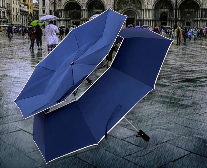 112 см Видимый двухслойный автоматический открытый зонт для гольфа шестиугольные углы 70 т стальной двойной мост углеродный стекловолокно вентилируемый зонтик