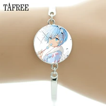 TAFREE прекрасный горничной Rem браслет японского аниме Рисунок стекло драгоценные камни талисманы ручной цепи ювелирные изделия для детей подарок DM146