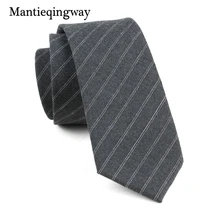 Mantieqingway Модный деловой мужской галстук Одноцветный галстук для мужчин хлопок полосатый Gravatas Тонкий Свадебный корбата классический 6 см галстук