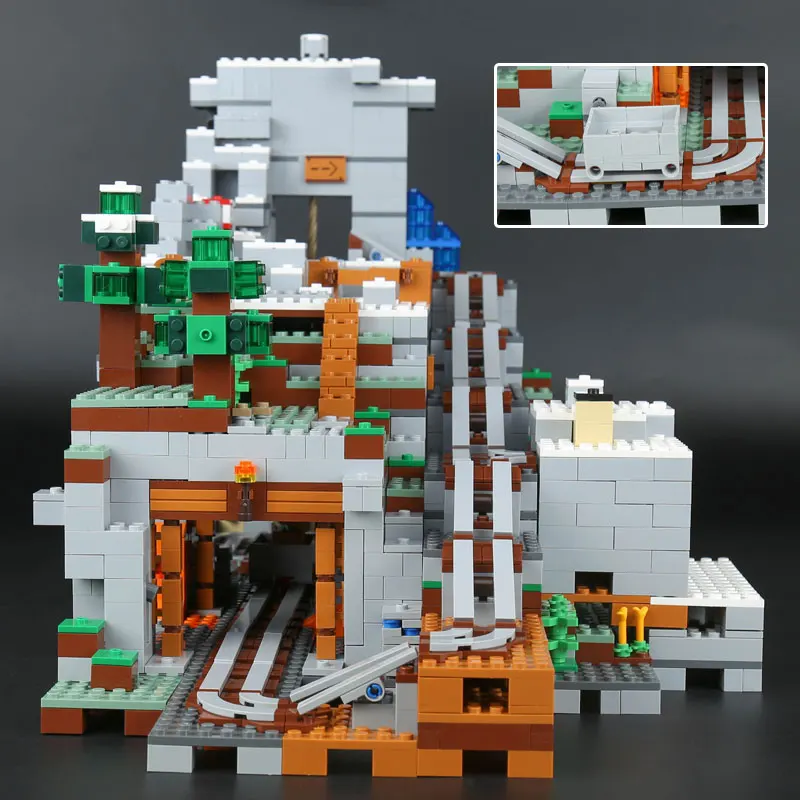 Lepin MINECRAFTED 18032 The Mountain Cave Compatible legoinglys My worlds 21137 stacking block model building kit Blocks Bricks Lepin MINECRAFTED 18032 The Mountain Cave Compatible legoinglys My worlds 21137 stacking block model building kit Blocks Bricks