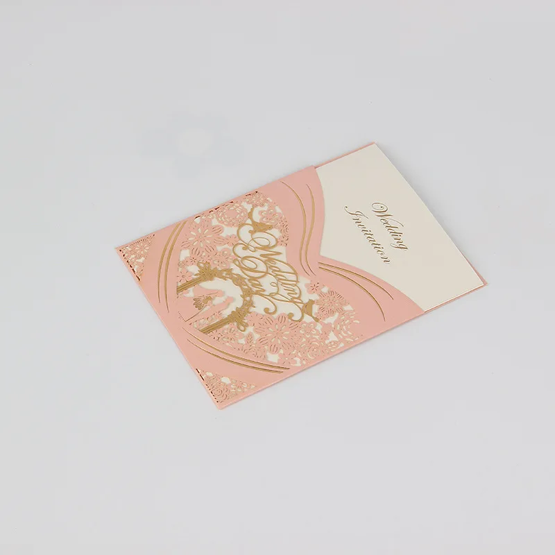  50pcs Personality Creative Laser Cutout Wedding Party Invitation Engagement Valentine's Day Marriag - 32955035081