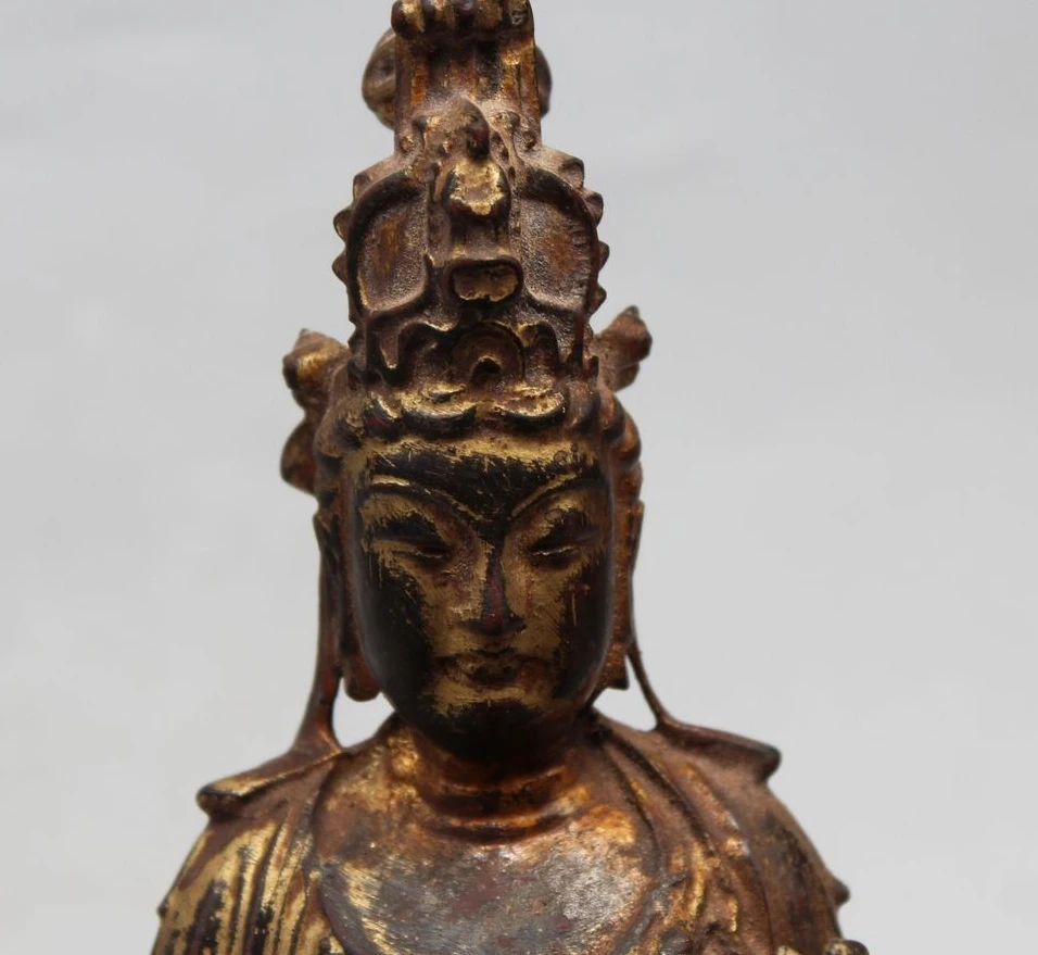 

11" Old China Chinese Buddhism Wood Stand Guan Yin Kwan-yin Goddess Statue