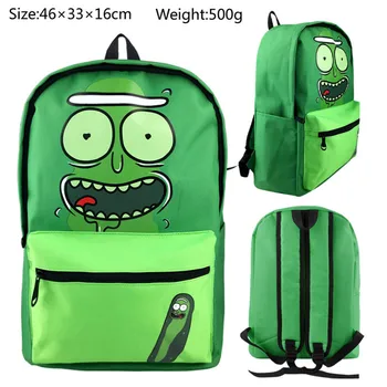 

Anime Rick and Morty Science Fiction Cartoon Crazy Scientist Canvas Backpack Boy Girls School Students Zipper Bag Love Gift