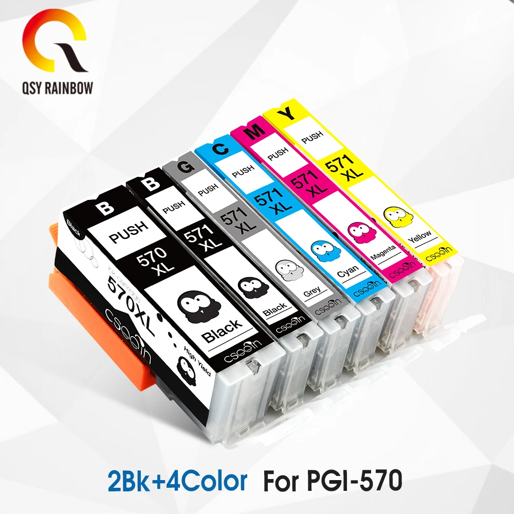 6 шт. PGI 570 CLI 571 чернильный картридж для принтера canon PIXMA MG7750/MG7751/MG7752/MG7753 струйный