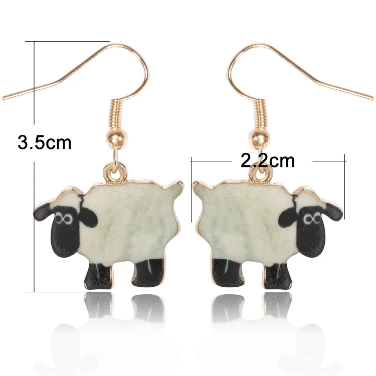 Новые эмалированные серьги гвоздики в виде звёзд овец|animal earrings|stud earringsstud earrings gold |